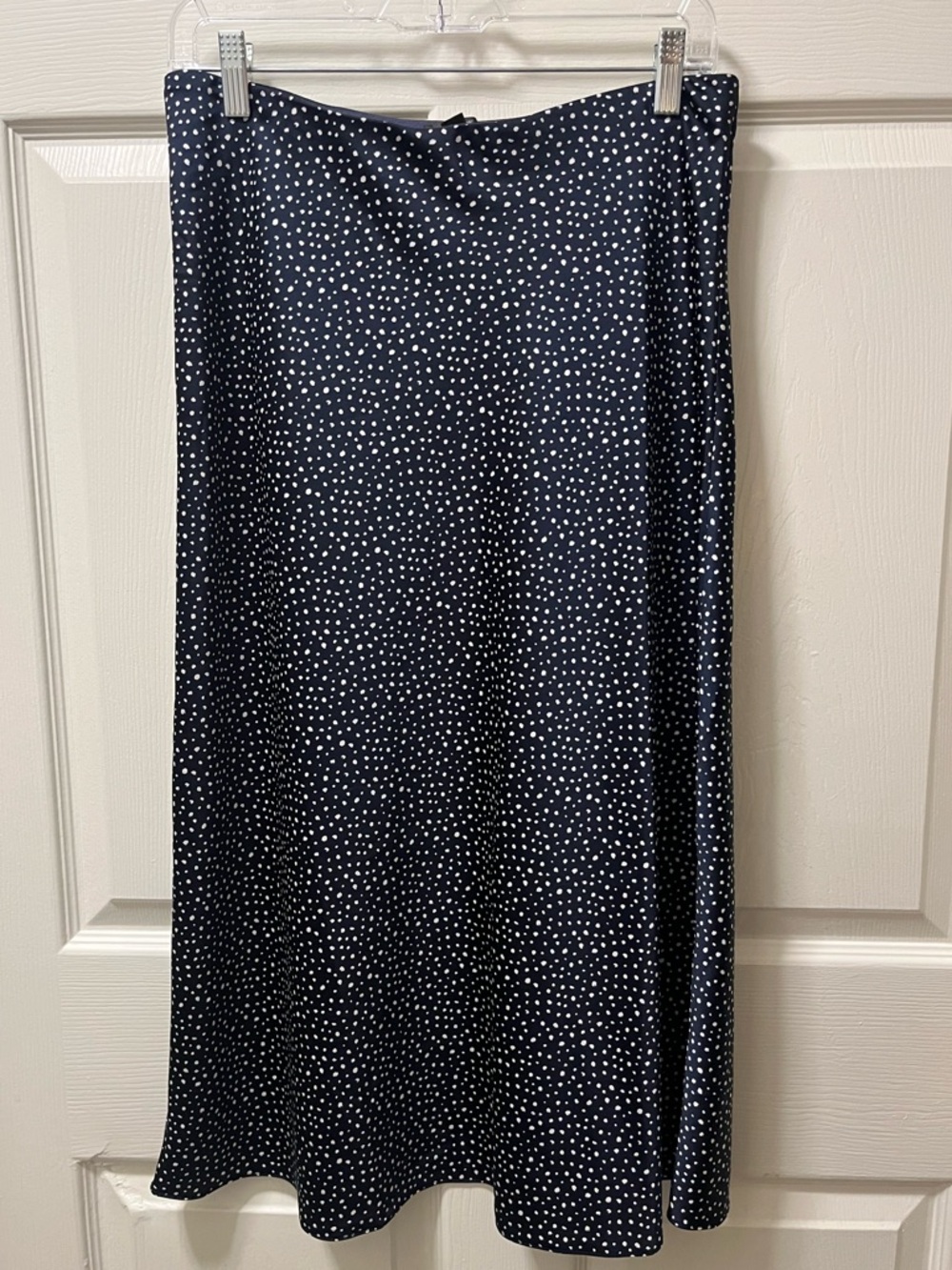 J Crew Women's Navy Polk a Dot Gweneth Slip Skirt Size Small Teachercore Classic
